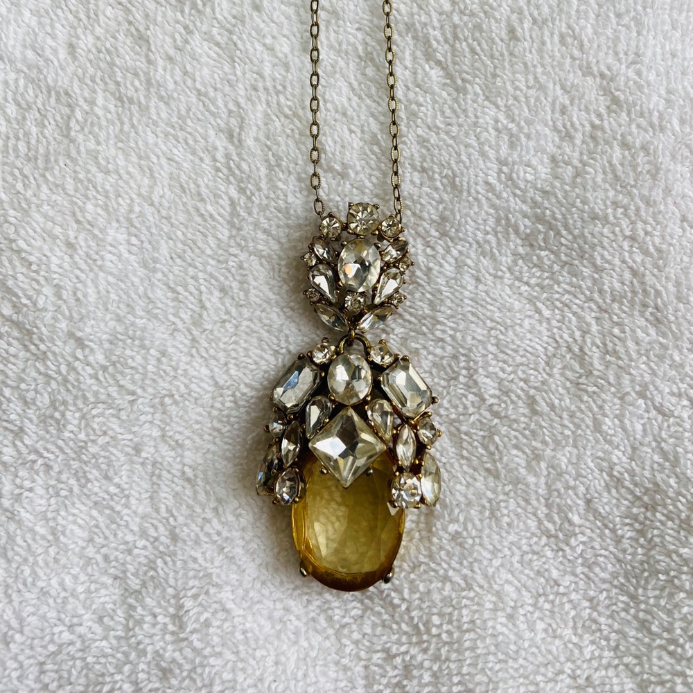 Citrine and crystal necklace